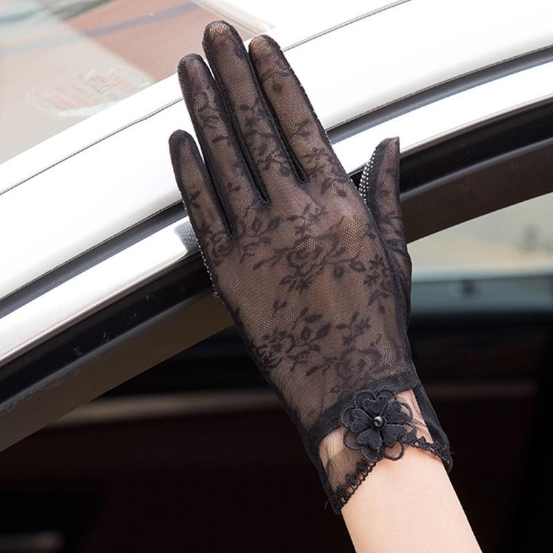 Women's Lace Flower Sun Protection Driving Gloves - Breathable, Lightweight, Touchscreen-Compatible for Outdoor Cycling