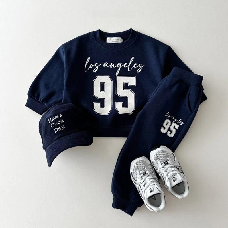 New Spring/Autumn Children's Letter Print Two-Piece Suit: Unisex Loose Casual Sweatshirt Set