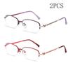 1/2PCS Women's Anti Blue Light Reading Glasses Half Frame Hanging Silk Fashion Business Glasses 2237