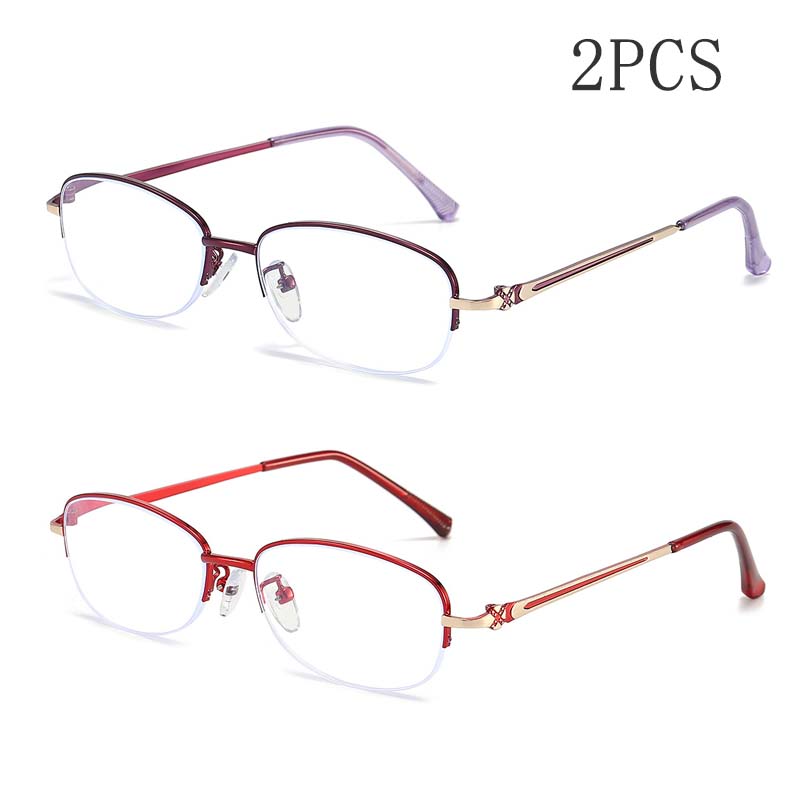 

1/2PCS Women s Anti Blue Light Reading Glasses Half Frame Hanging Silk Fashion Business Glasses 2237 4