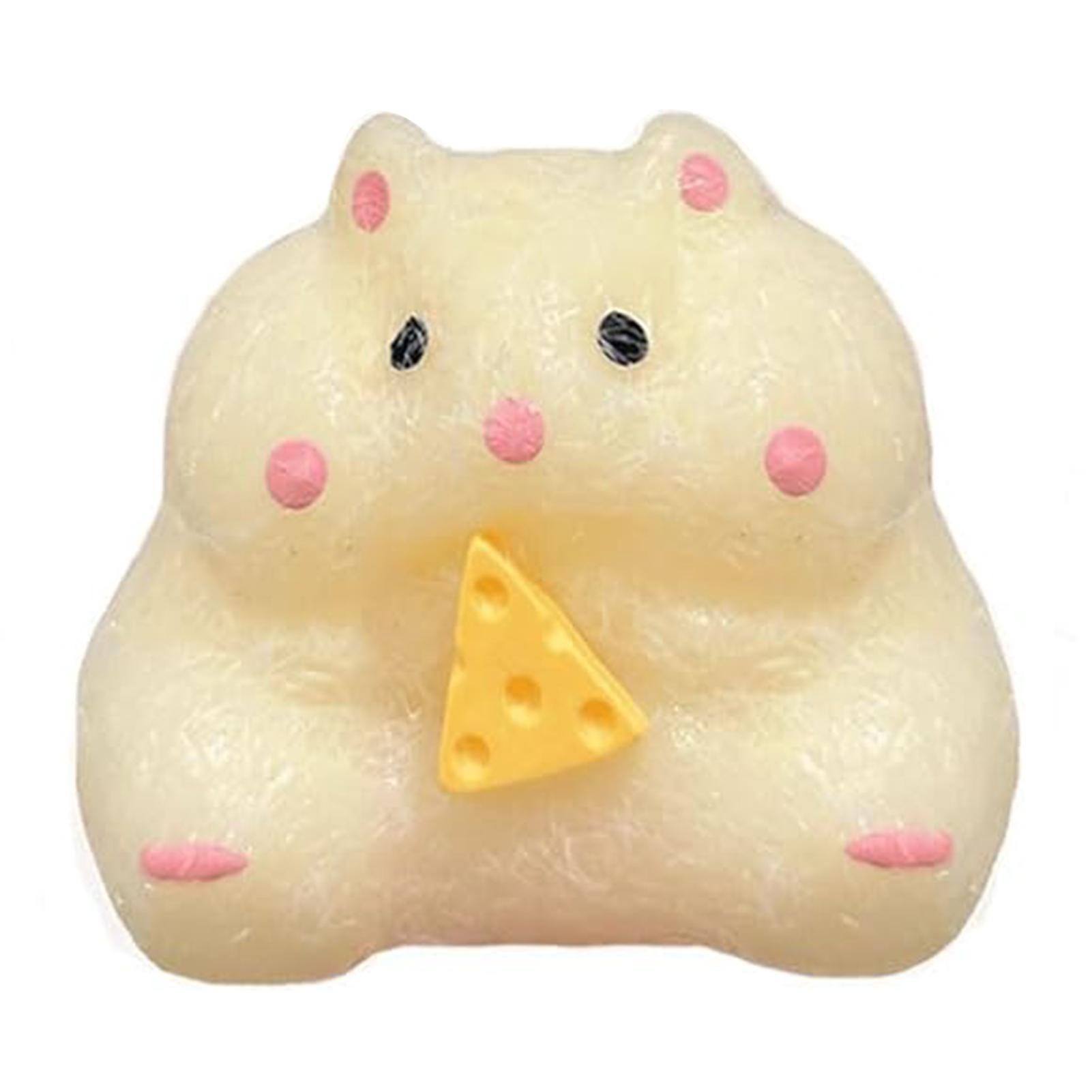 

Cute Hamster Squshie Toy Hand-made Stress Relief Squeeze Toy For Home Decoration жовтий