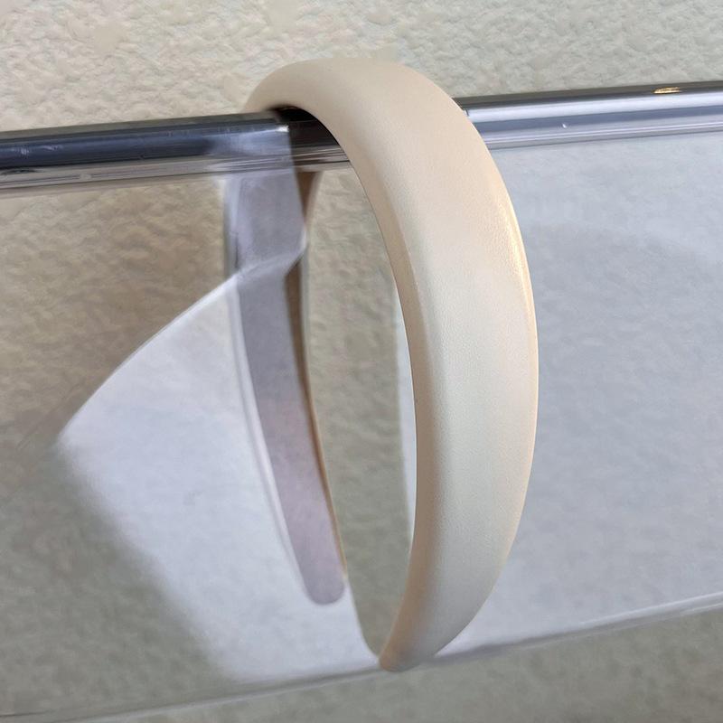 PU Cortex Wide Headbands Retro for Woman Temperament Hair Bands Solid Color Sponge Hair Hoop Fashion Versatile Hair Accessories