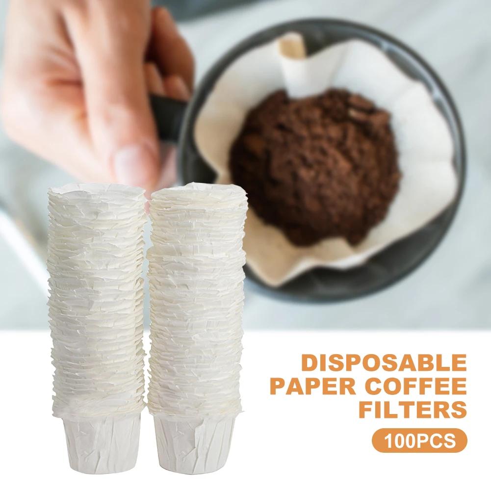 100pcs Disposable Paper Filters Cups Replacement White Coffee Filter Paper Pod for Keurig Capsules Coffee Filters Accessories