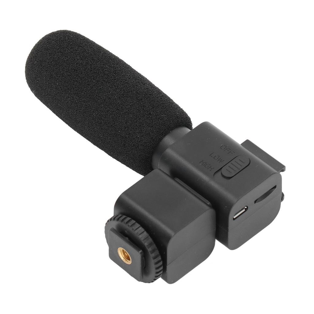 Video Recording Microphone Wide Range Frequency Shock Absorbing Stereo Interview Microphone for Camera