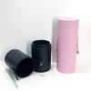 Round PU Leather Makeup Brush Holder Cylinder Organizer Desk Vanity Storage