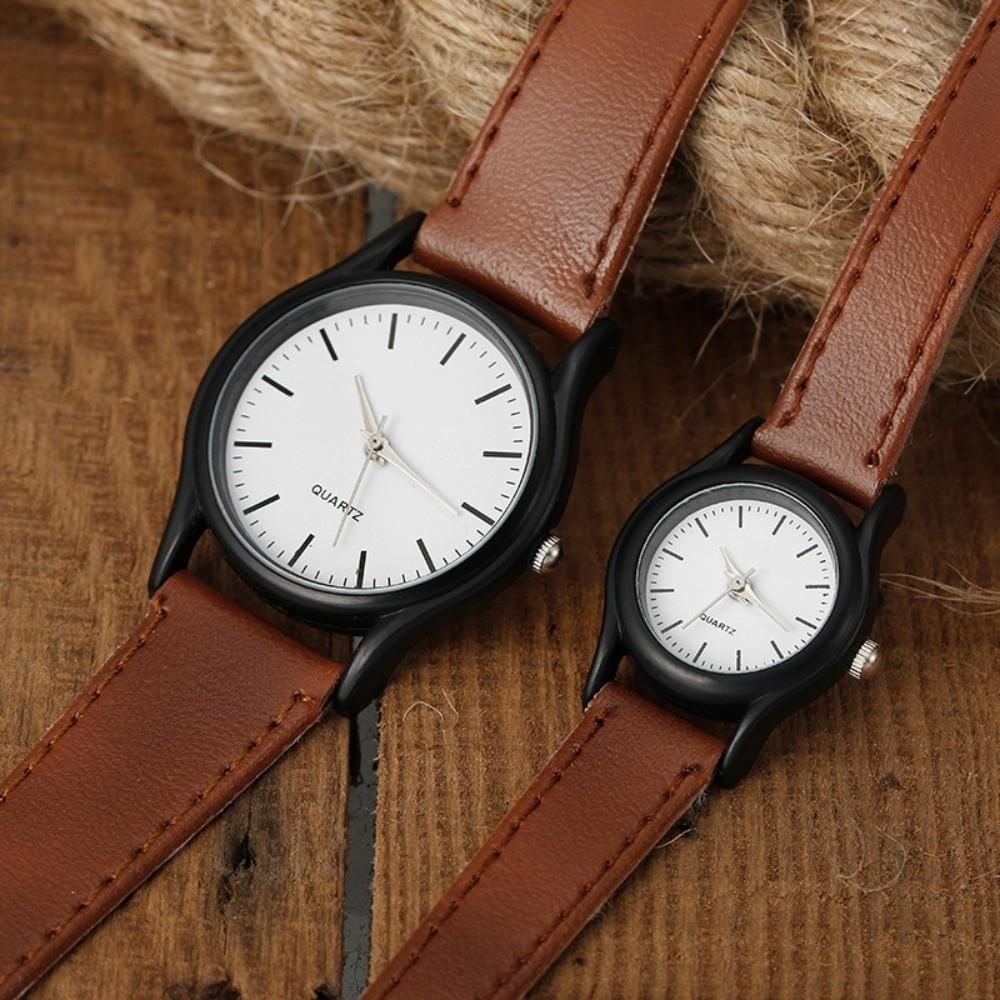 Leather Strap Quartz Watch Minimalist Classic Wristwatches Elegant Couples Watch  for Men