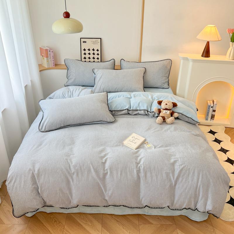Winter Bedding Set Duvet Cover Set Ins Style A-Class 100% All Cotton Milk Velvet Cotton Velvet for Autumn Winter Soft and Warm