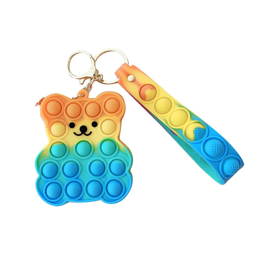 Senzorické hračky Push Bubble Peněženka Dětská taška Silikonová peněženka na mince