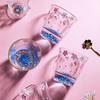 Sakura Fuji Mountain Gold Rim Glass Tea Cup