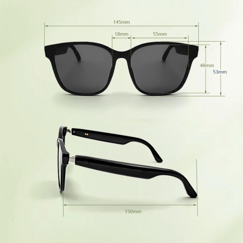 BT5.3 Smart Glasses 2 In 1 Earphone Bilateral Stereo Sound Effects Intelligent Touch Control Sunglasses Voice Assistant