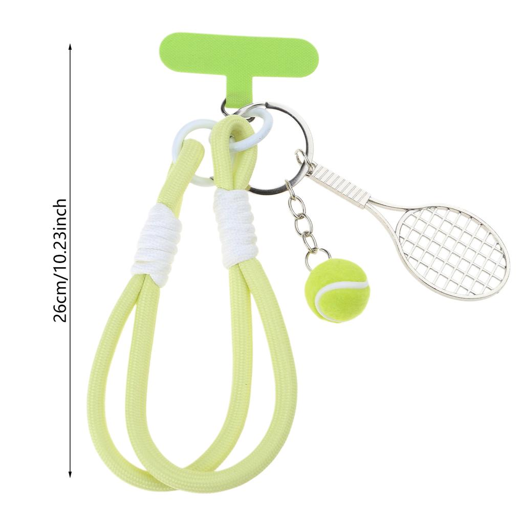 Stylish Green Tennis Racket Keychain Accessory Unique Green Tennis Racquet Pendant Bag Decoration For Tennis Lovers