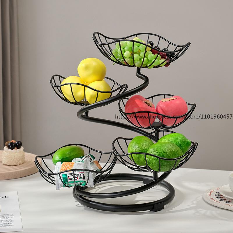 Leichter Luxus Mehrschichtiger Obsttellerständer Wohnzimmer Couchtisch Trockenobst- und Snack-Display Exquisiter Obstkorb