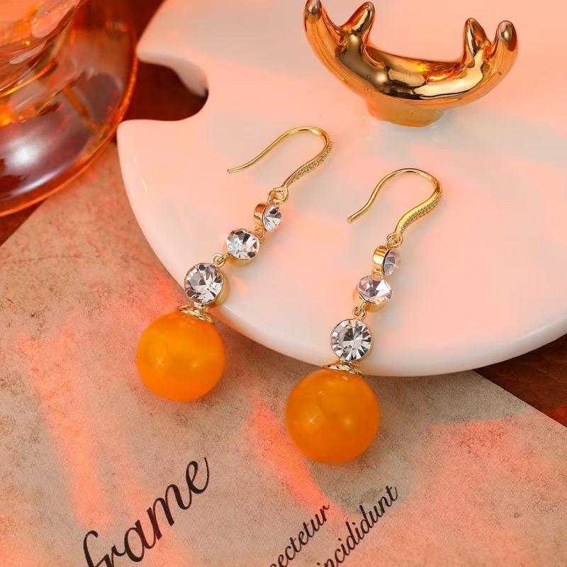 

New Chinese Beeswax High Luxury Ear Hook Retro National Style Design Horse Dress Cheongsam Hanfu Earrings