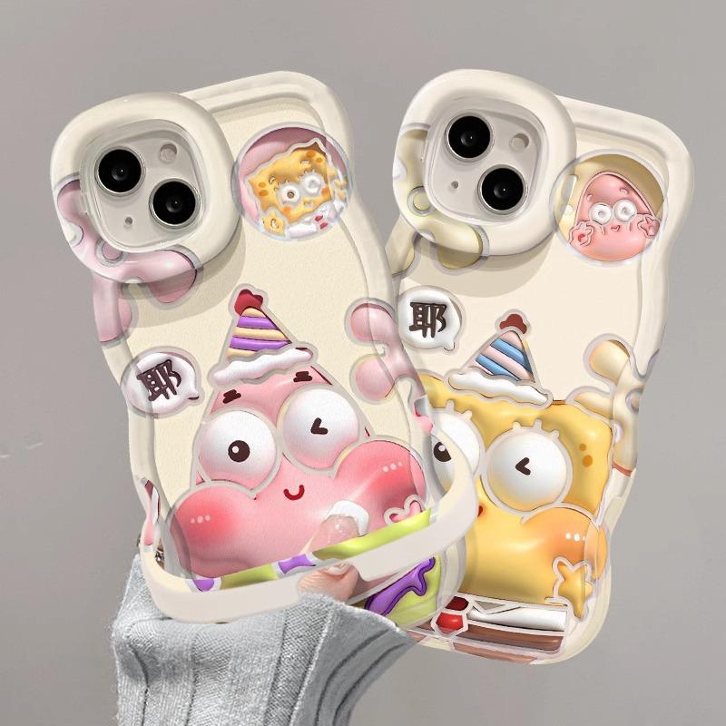 Bier SpongeBob SquarePants for Apple 11PRO mobile phone case 11 cute cartoon 11 invisible double bracket 11 silicone X
