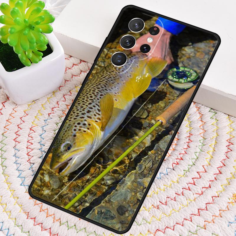 Trout Fishing Print TPU Phone Case For Samsung Galaxy Note 10 Pro S26 S25 S24 S23 S22 Ultra Plus S21 FE S20 Shockproof Cover