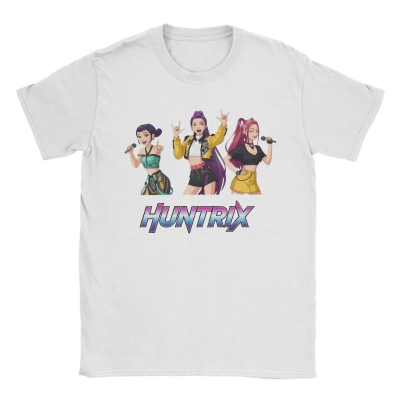 Cotton Tops Kpop Huntrix Girls Rumi Zoey Mira Kpop Demon Hunters T-Shirts Men Fashion Print Tee Shirt Vintage Clothes