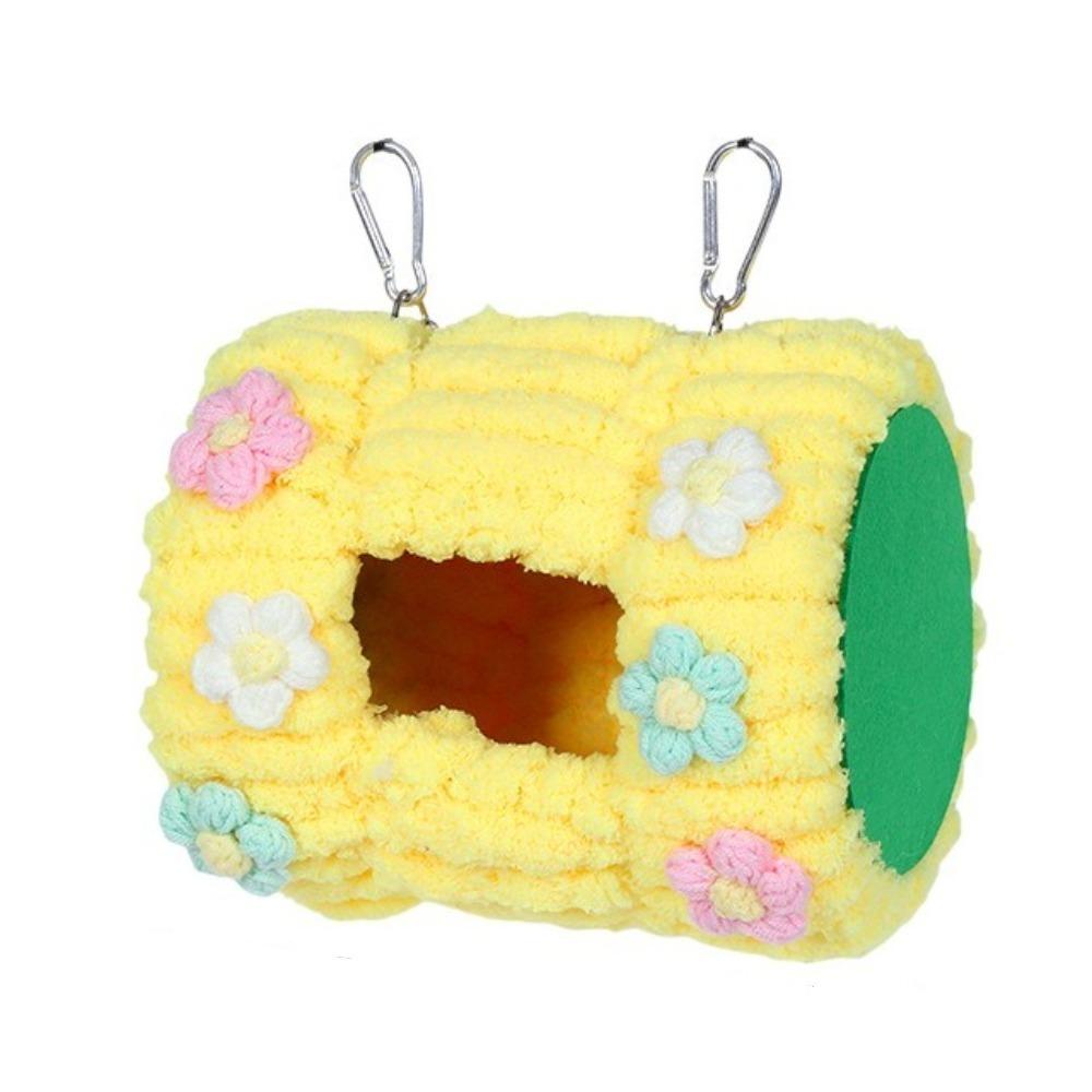 Soft Plush Bird Hanging Hammock Thickened Warm Parrot Tunnel Bed Cute Bird Hideaway Bird Cage