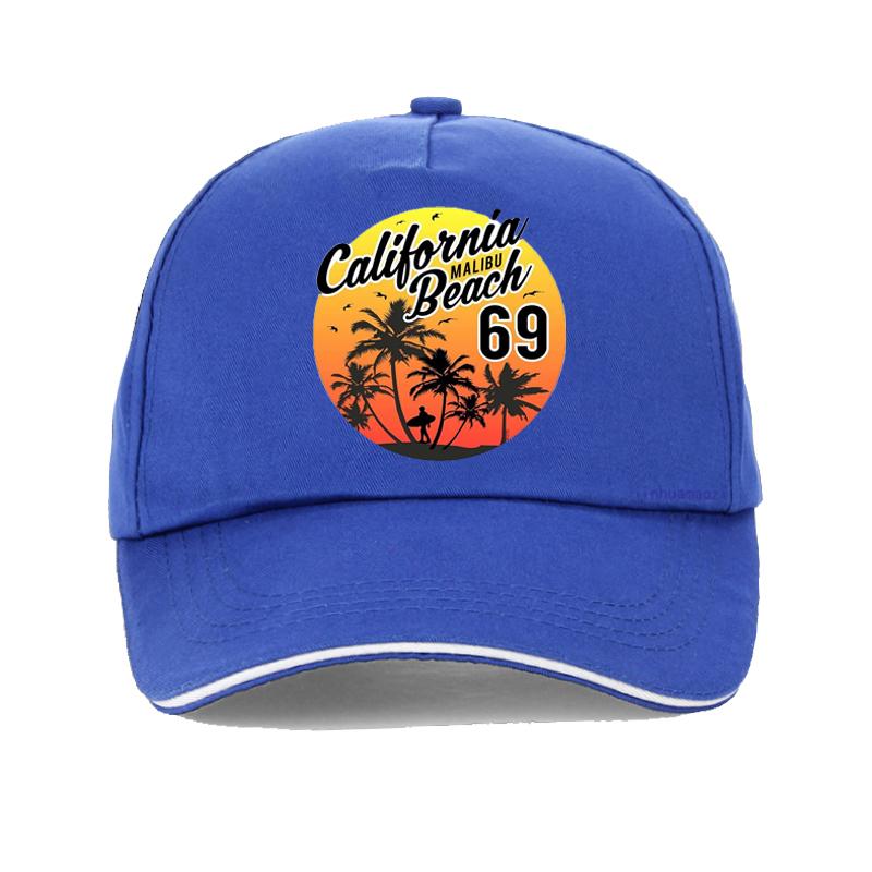 Vintage California Malibu Beach Sun Hat Fashion Beach Cartoon Print Baseball Cap Men Women Summer Snapback Hats