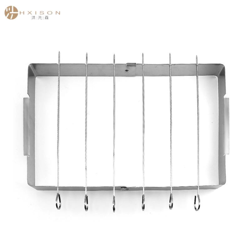 

Складная подставка для шампуров из нержавеющей стали на открытом воздухе, простой гриль, полевой гриль для барбекю с палкой для барбекю