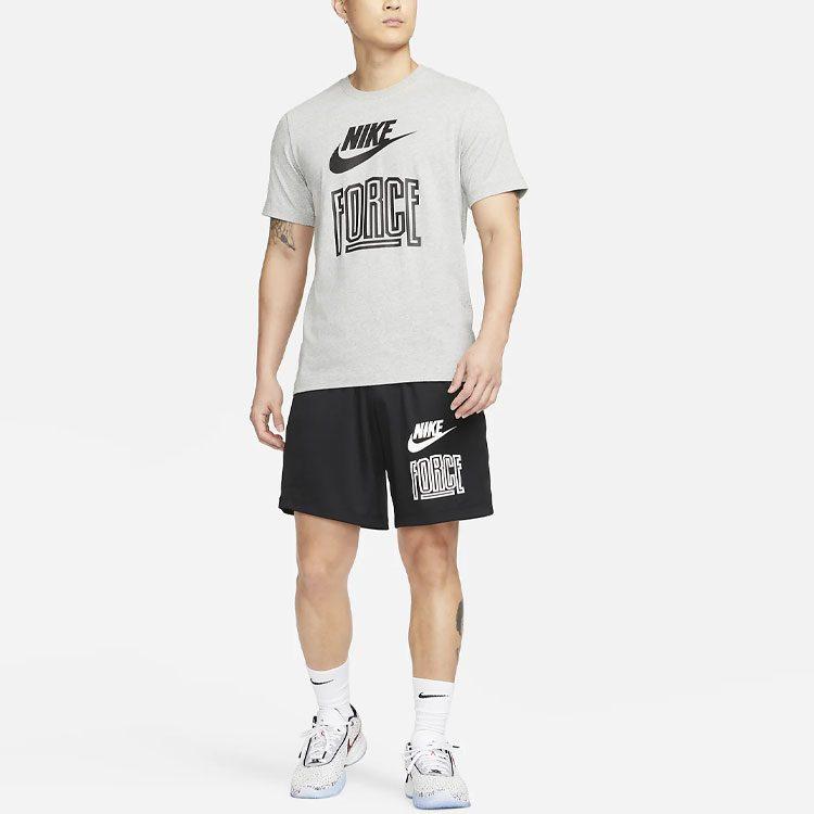 Nike T Shirts Men's Light Gray Crew Neck Moderate Straight Fit FD0059-063