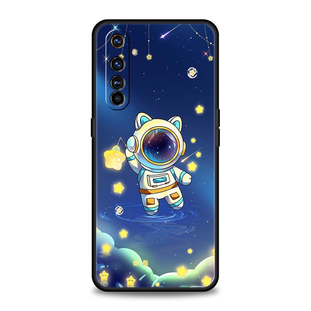 For Realme 10 9 8 5G 7 6 GT2 Pro Plus 9i 8i C21 C11 C25 C35 Soft Cute Cartoon Astronaut Phone Case For Realme GT Neo 2 3T Cover