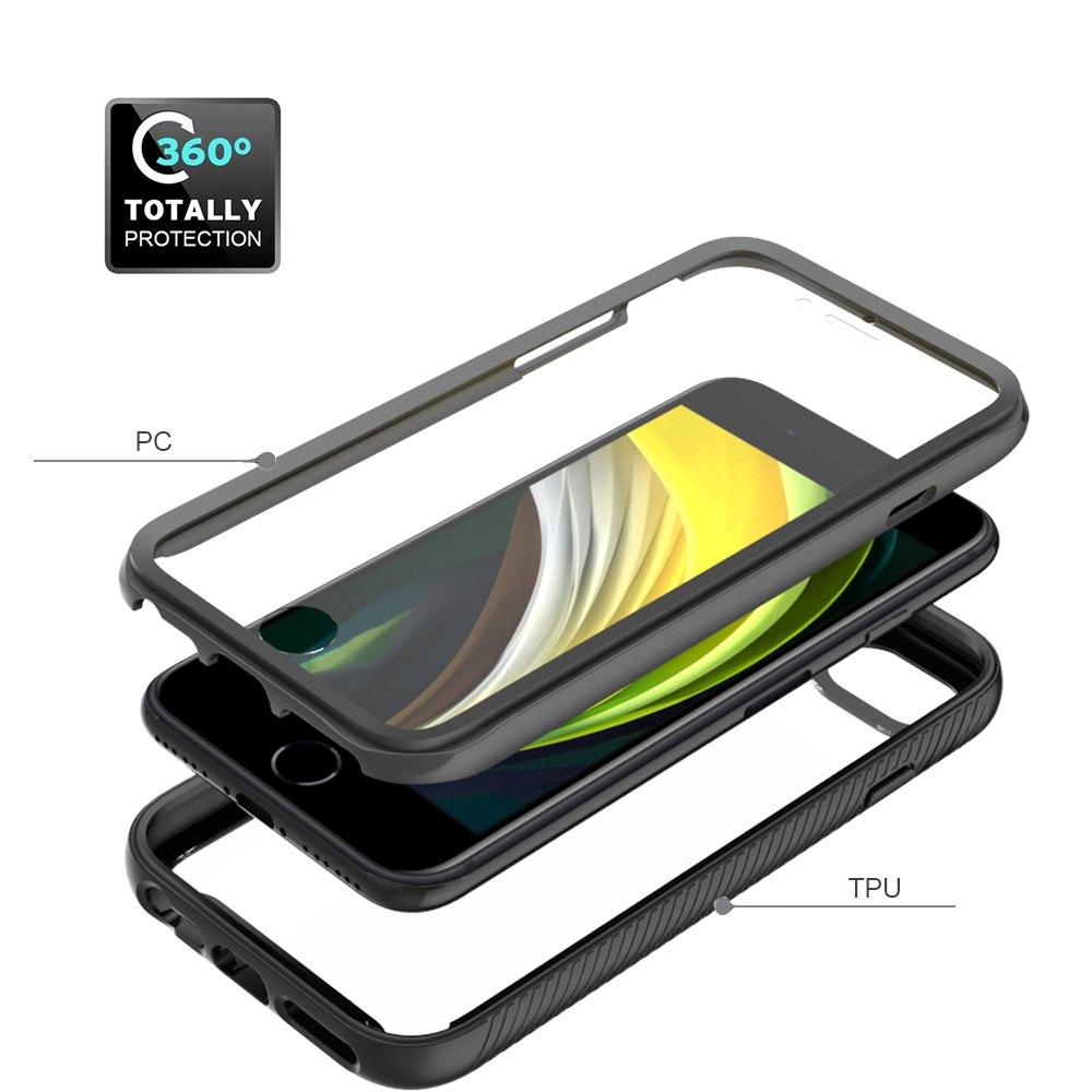 Für iPhone SE2 Stoßfeste Klare PC-Hülle Displayschutz TPU-Stoßfängerabdeckung für iPhone SE 3, iPhone 7/8 Hülle