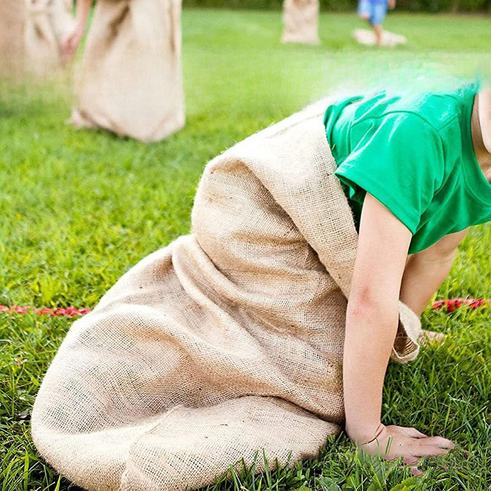 

Мешок из мешковины, большой, многоразовый, забавный, для пикника на свежем воздухе, для гонок с картофелем для полевого дня