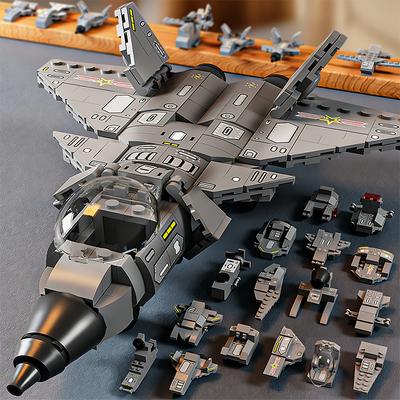 Militärbausteine J20 Tarnkappenflugzeug Modellbausteine DIY Montage Spielzeug Weihnachtsgeschenk für Kinder