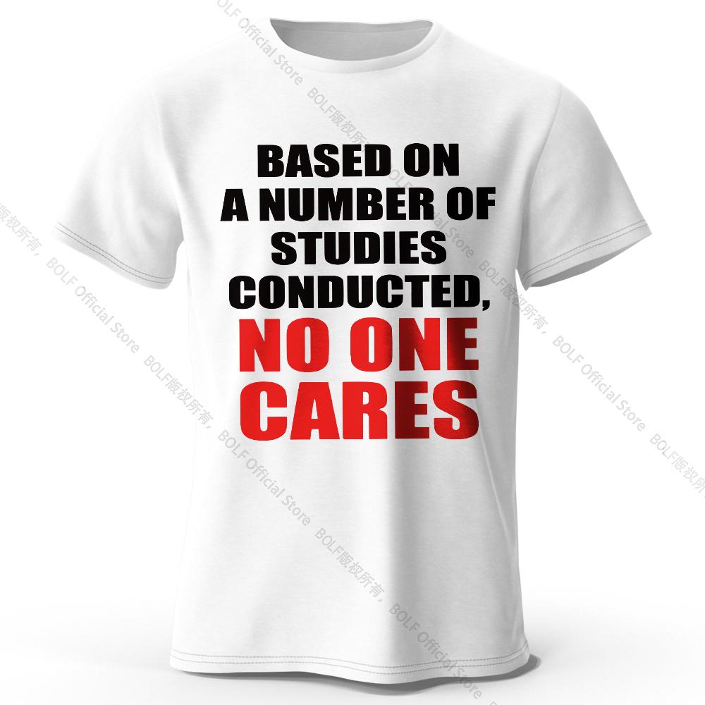 Men's No One Cares Printed T-Shirt 100% Cotton Oversized Edgy Graphic Tees for Women Summer Tops Punk Streetwear