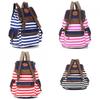 Durable Unisex Womens Stripes Canvas Backpack With Ample Storage For Daily Essentials