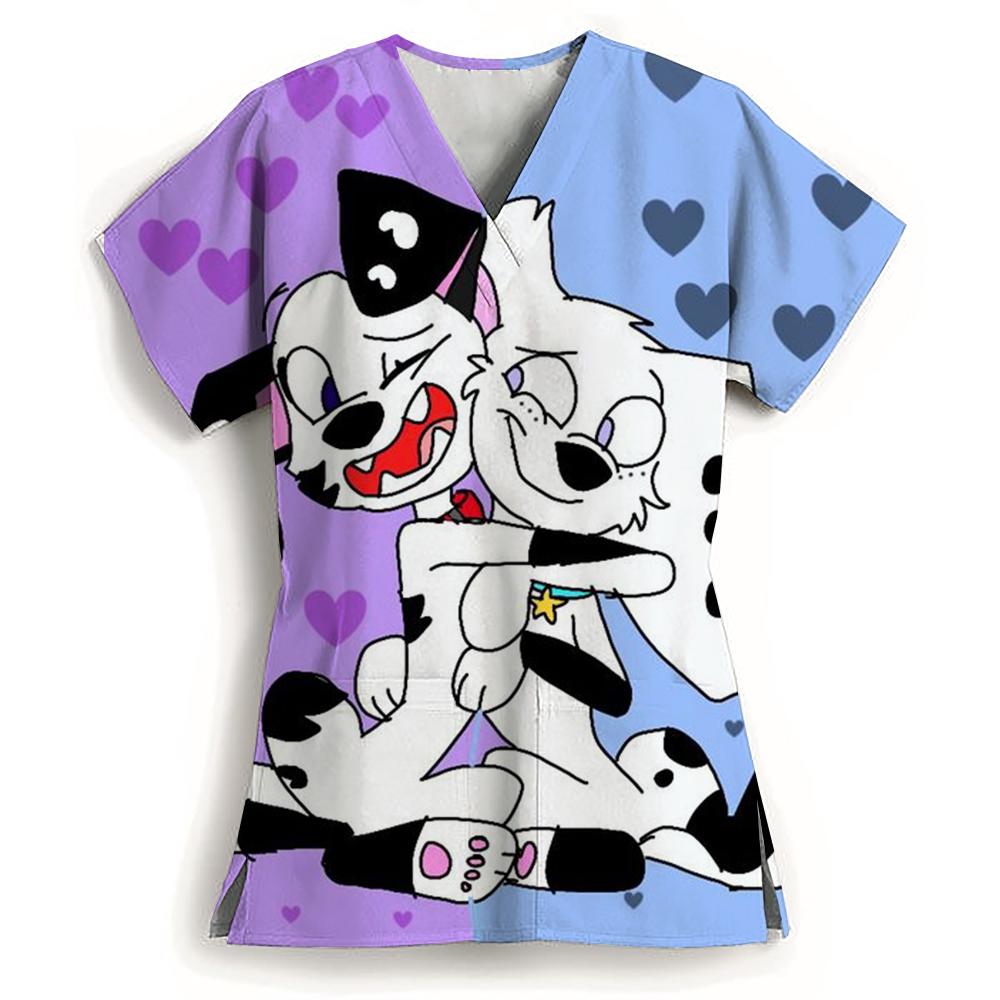 Pharmacist Dentist Veterinary Nurse Tops Disney 101 Dalmatians Beauty Scrub Clothes Spa Nurse Pure Medical Lab Medical Uniform
