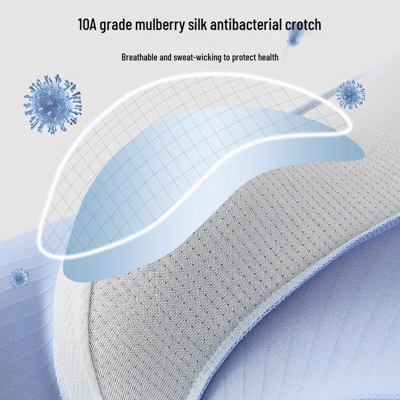 MaoRen Men's Silk-Cotton Antibacterial Boxer Briefs 4-Pack