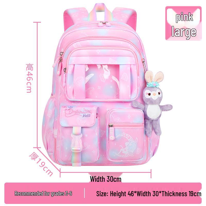 Dreamy Lightweight Backpack for Girls, Grades 1-6: Spine Protection & Load Reduction