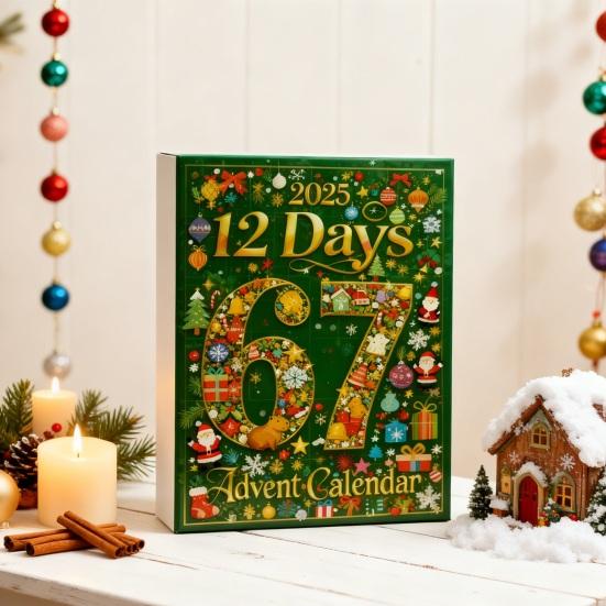 12-Day Christmas Advent Calendar with Acrylic Ornaments Easy-Open Windows Multifunctional Holiday Countdown Decoration for Kids Rooms And Cars