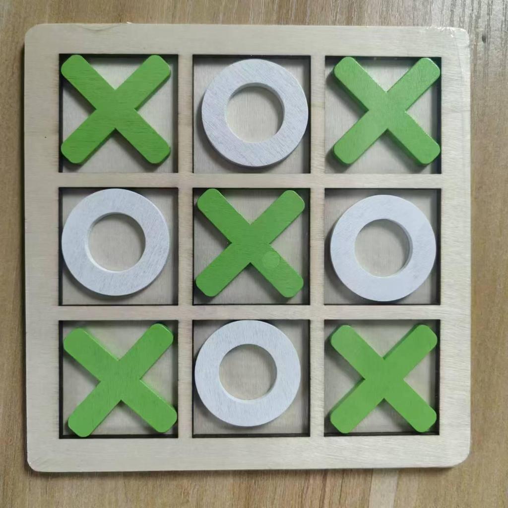 Wooden Tic-Tac-Toe Board Game: Educational Toy for Kids' Logical Thinking