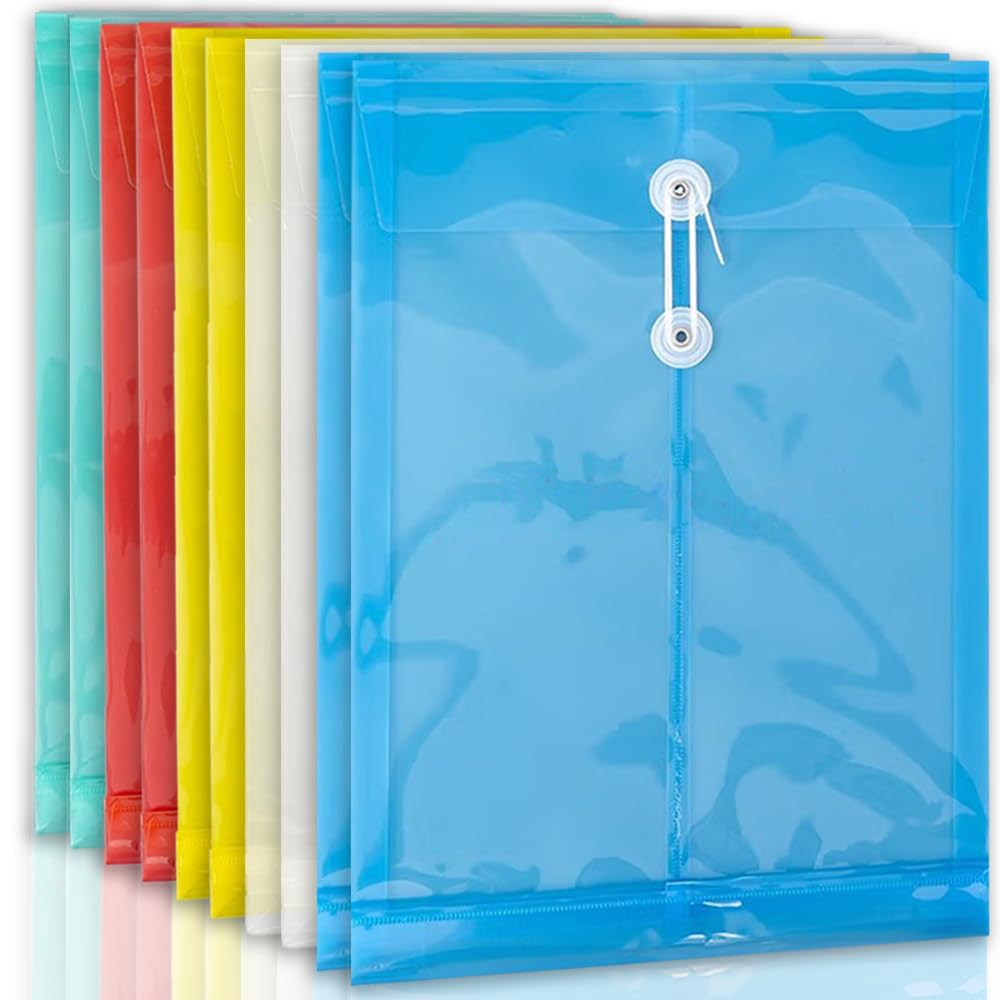 Clear file A4 envelope type colorful 10 sheets 5 colors large capacity gusset string convenient carrying vertical document protection stationery