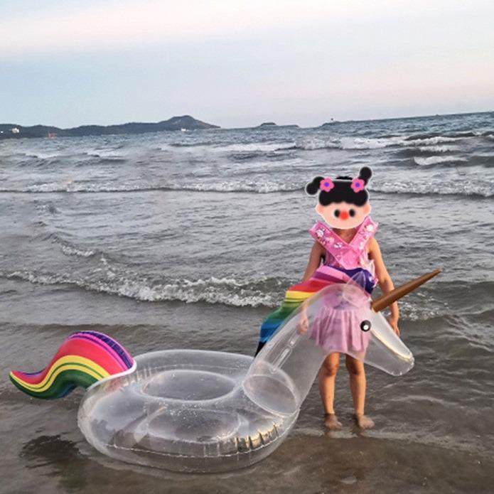 PVC Unicorn Transparent Water Float for Children and Adults
