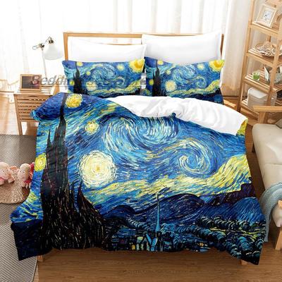 Van Gogh 3D Bedding Set Queen King Size Retro Classic Duvet Cover Bed Sheet Set for Adult Kid Bedroom