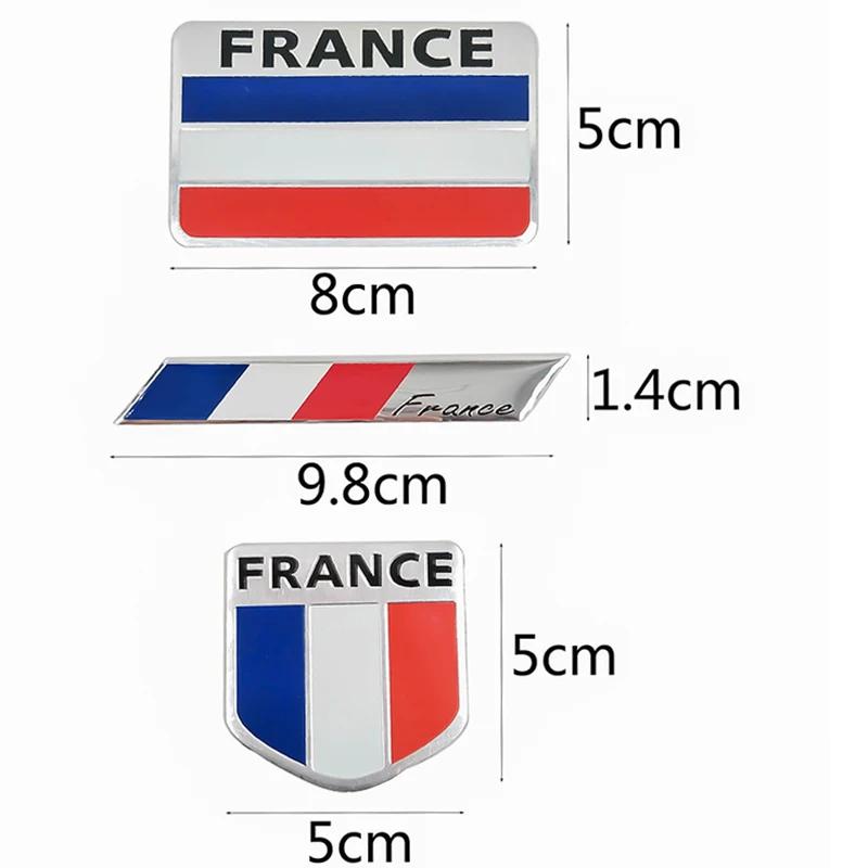3D Aluminum France Flag Car Sticker Accessories Stickers