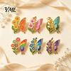 Butterfly Lapel Pin Enamel Flower Brooch Pin, Floral Badge for Accessories Women, Inscet Shaped Coats Sweaters Scarves Women