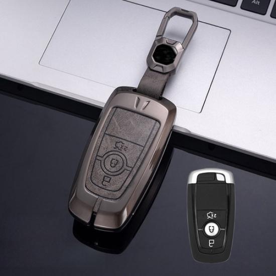 Zinc Alloy Leather Car Key Case Cover For Lincoln MKC Continental MKZ Navigator