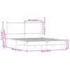 Metal Bed Frame Without Mattress Smoked Oak Finish 140 X 190 Cm