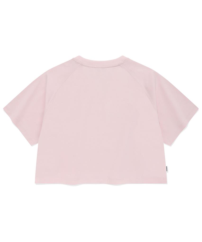 COVERNAT WOMAN Cooper Logo Ice Crop T-Shirt Light Pink