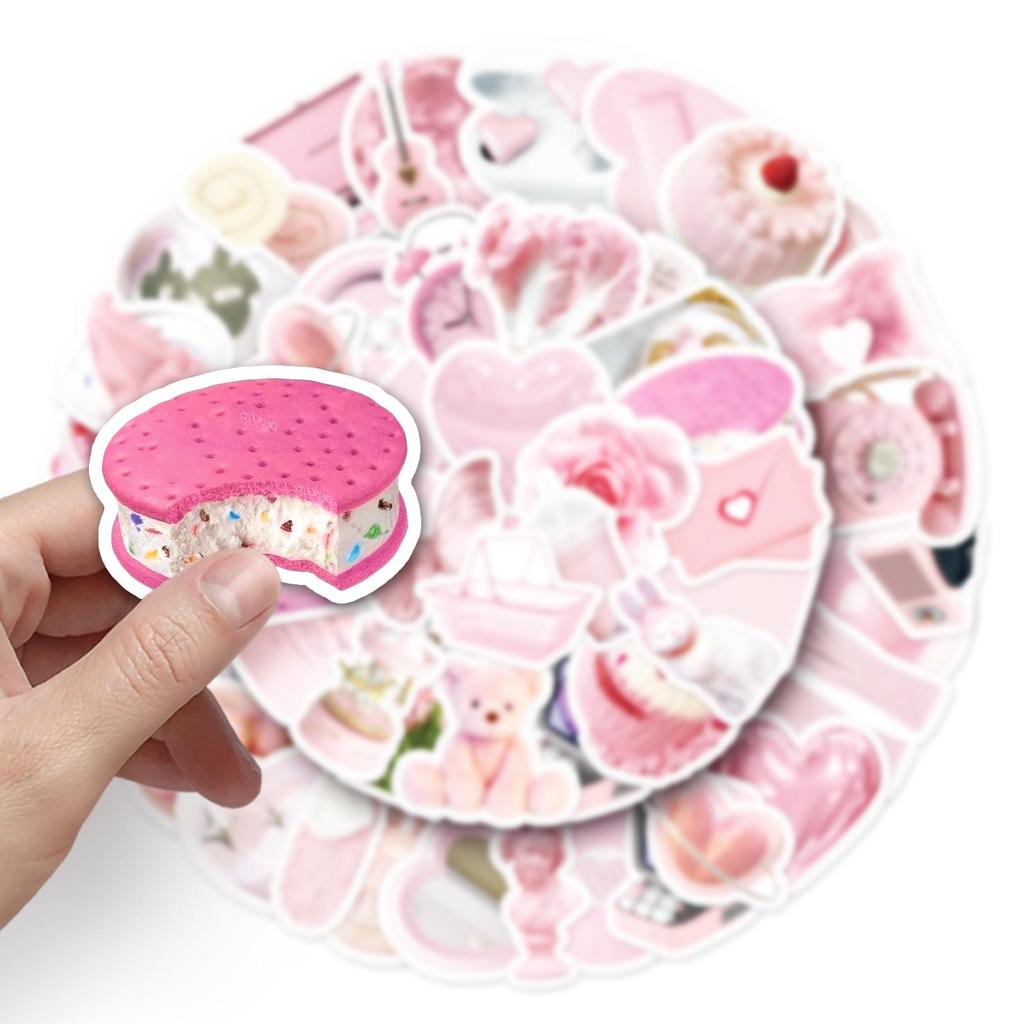 50 Pink INS Style Graffiti Stickers for Personalized DIY Projects: Diary, Milk Tea Cup, and Suitcase Decoration