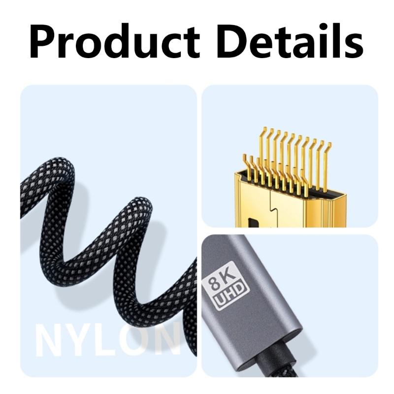 8K60hz 2.1 Video Extension Cable Clearly Definition Dynamic for Gaming & Streaming, PC and Consoles Compatible
