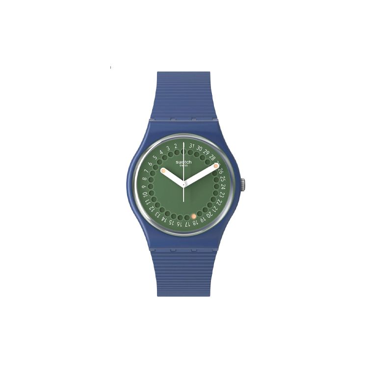 

Swatch Series Quartz Movement 30M Water Resistant Watch 34Mm Green Dial Bio-Based Material Case Silicone Strap Unisex watches SO28N403 Green