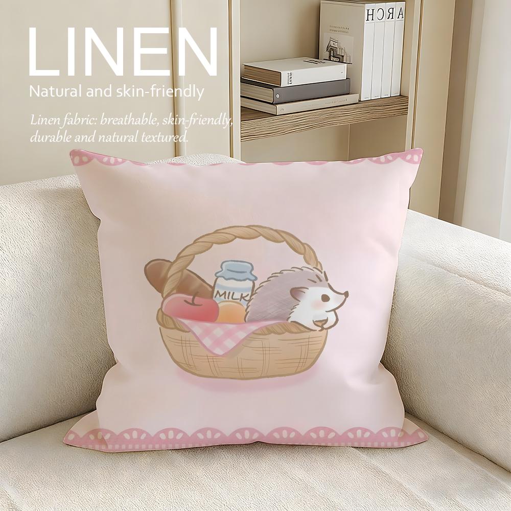 

Cute Bokko Hedgehog Cushion Cover Pillowcase Set Pcs x x Breathable Washable Sofa Cushion Cover 30X30cm