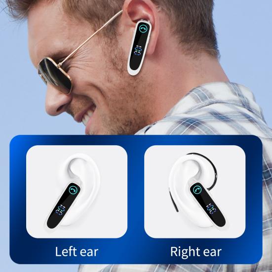 A20 Bluetooth-compatible Earphone Ear Hook Super Long Standby IPX7 Waterproof Single Business Wireless Headset with LED Display for Driver