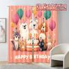 2pcs, 2D FLAT PRINTING Curtains (Without Rod) Puppy Celebration(1) Modern Curtains&Drapes Semi-Sheer Curtains Versatile All