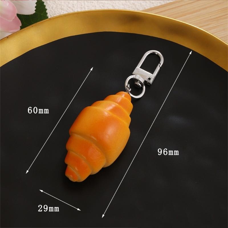 Adorable Mini Bread Keychain Cute Realistic Food Toy Charm Bread Key Holder For Keys Bags Backpacks And DIY Crafts